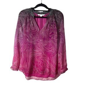 Diane von furstenberg‎ ombré silk blouse women’s size 4
